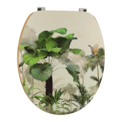 ABATTANT WC IMITATION BAMBOU ATTACHES ACIER INOXYDABLE OASIS
