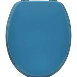 ABATTANT WC MDF 18 POUCES ATTACHES PLASTIQUES BLEU CANARD