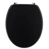 ABATTANT WC 18 POUCES ATTACHES ACIER INOXYDABLE NOIR