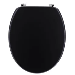 ABATTANT WC 18 POUCES ATTACHES ACIER INOXYDABLE NOIR