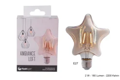 AMPOULE LED ETOILE AMBREE E27 2W
