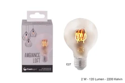 AMPOULE LED FLEX G80 AMBREE E27 4W