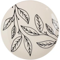 ASSIETTE A DESSERT FLEUR GRES DECOREE FORME COUPE 19CM