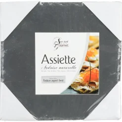 ASSIETTE ARDOISE 20X20CM