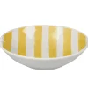 ASSIETTE A SOUPE GRES DECOREE FORME COUPE JAUNE 20CM