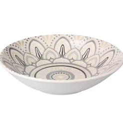 ASSIETTE A SOUPE GRES DECOREE FORME COUPE GAZELLE BLACK 20CM