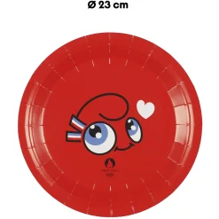 ASSIETTE CARTON MASCOTTE LOVE 23CM X6 PIECES