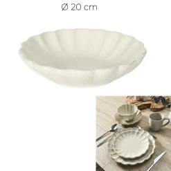 ASSIETTE CREUSE CALISTA ECRU D20CM