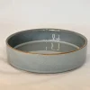 ASSIETTE CREUSE GRIS PORCELAINE EMAIL REACTIF 20CM