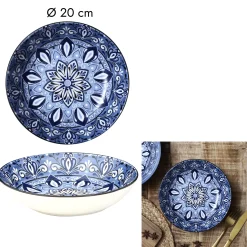 ASSIETTE CREUSE JAIPUR BLEUE D.20CM