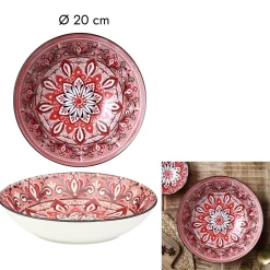 ASSIETTE CREUSE JAIPUR ROUGE D.20CM
