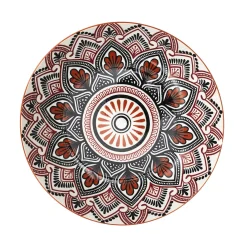 ASSIETTE CREUSE MANDALA ORANGE D.20CM