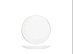 ASSIETTE CREUSE PORCELAINE LISERE OR D.22CM