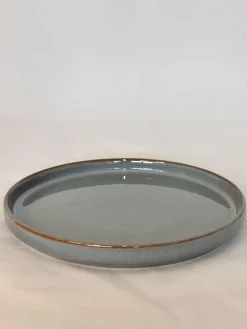 ASSIETTE DESSERT GRIS PORCELAINE EMAIL REACTIF 20CM