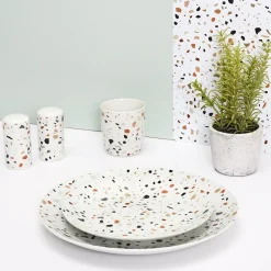 ASSIETTE EFFET TERRAZZO D20CM