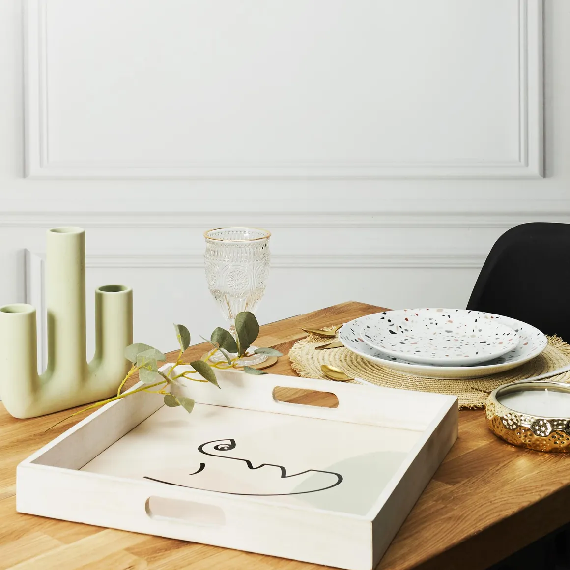 ASSIETTE EFFET TERRAZZO D26CM