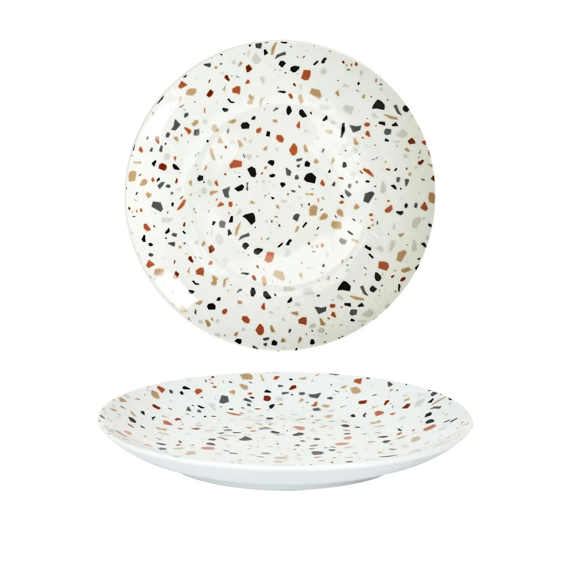 ASSIETTE EFFET TERRAZZO D26CM