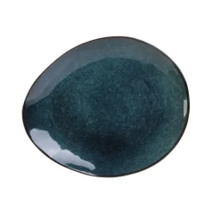 ASSIETTE GALET 22X18CM AU GRES DU TEMPS BLEU