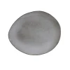 ASSIETTE GALET 22X18CM AU GRES DU TEMPS GRIS