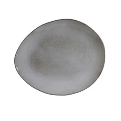 ASSIETTE GALET 22X18CM AU GRES DU TEMPS GRIS