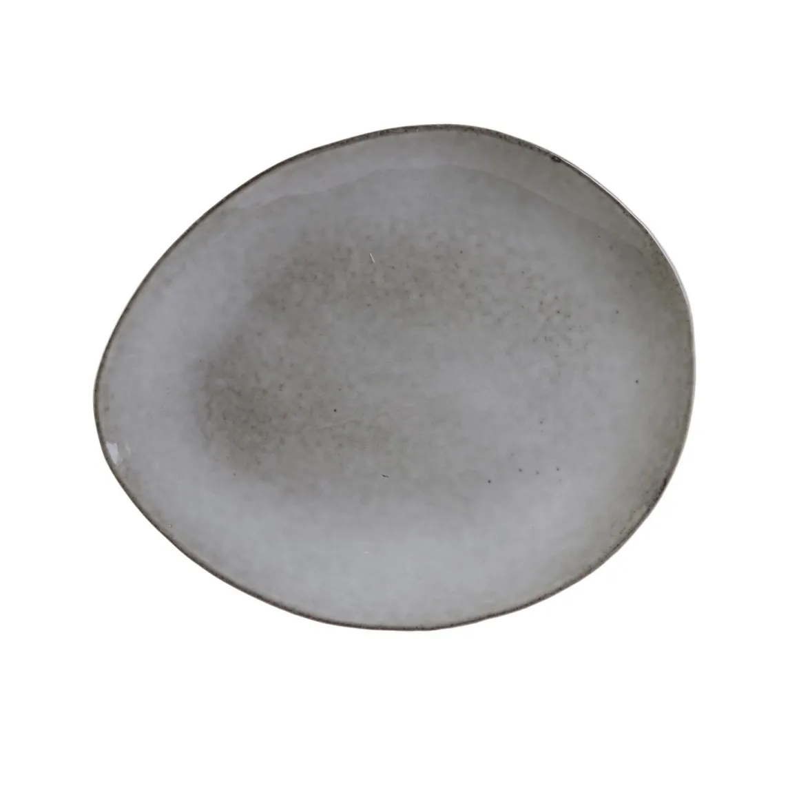 ASSIETTE GALET 22X18CM AU GRES DU TEMPS GRIS