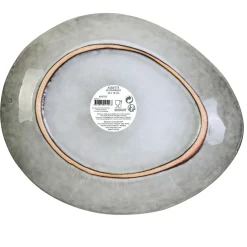 ASSIETTE GALET 22X18CM AU GRES DU TEMPS GRIS