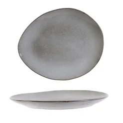 ASSIETTE GALET 22X18CM AU GRES DU TEMPS GRIS