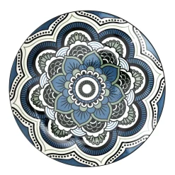 ASSIETTE MANDALA BLEU D.26CM