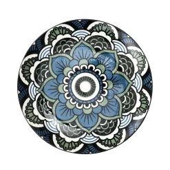 ASSIETTE MANDALA BLEU D.19CM