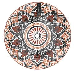 ASSIETTE MANDALA ORANGE D.19CM