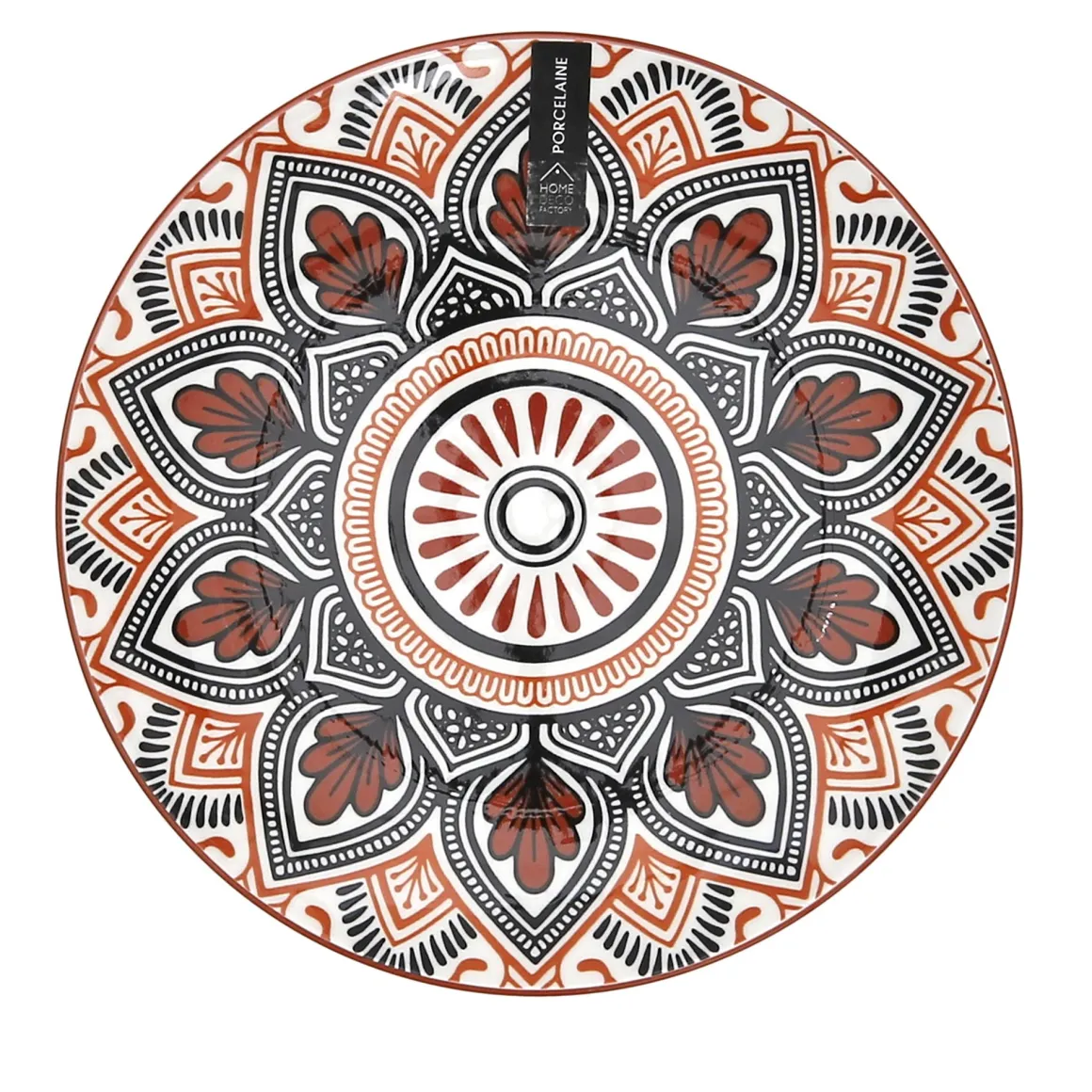 ASSIETTE MANDALA ORANGE D.19CM