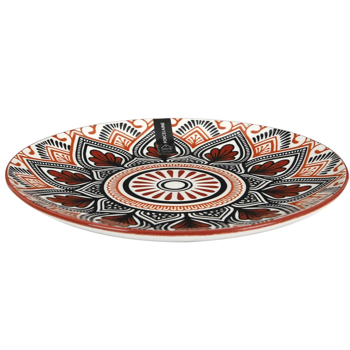 ASSIETTE MANDALA ORANGE D.19CM
