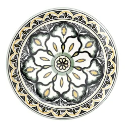ASSIETTE MANDALA VERT D.26CM
