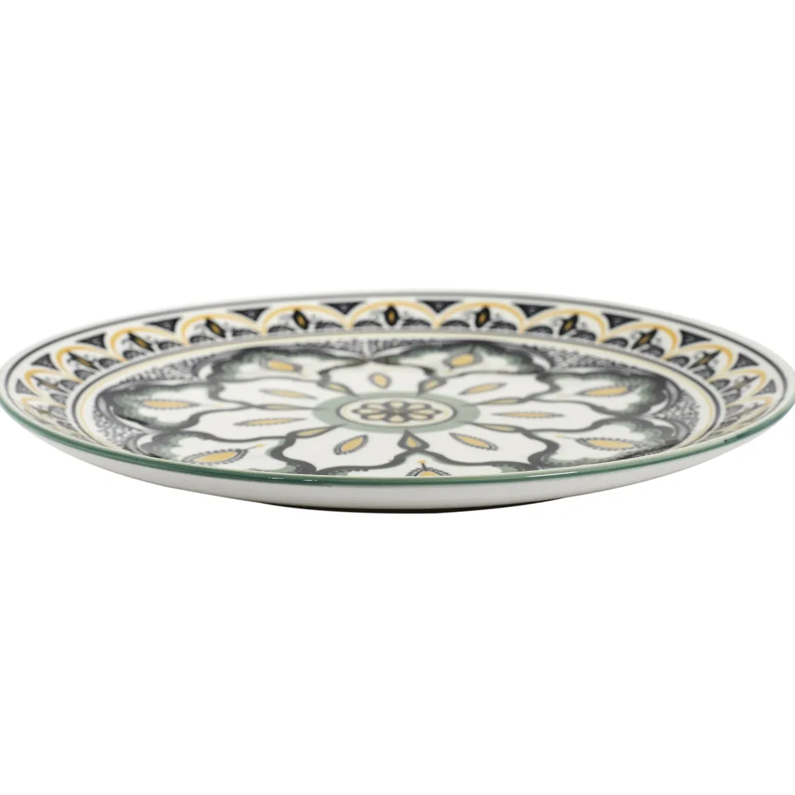 ASSIETTE MANDALA VERT D.26CM