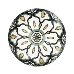 ASSIETTE MANDALA VERT D.19CM