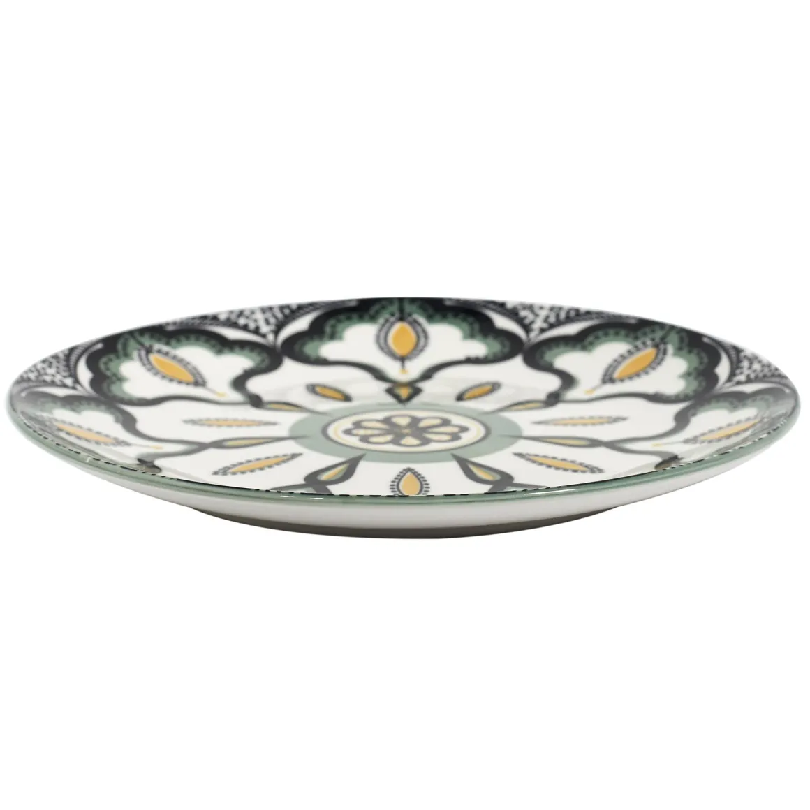ASSIETTE MANDALA VERT D.19CM
