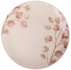ASSIETTE PLATE BRANCHE GRES DECOREE FORME COUPE 26CM