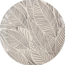 ASSIETTE PLATE FEUILLAGE GRES DECOREE FORME COUPE 26CM