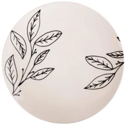 ASSIETTE PLATE FLEUR GRES DECOREE FORME COUPE 26CM