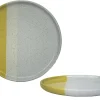 ASSIETTE PLATE GEO 27CM JAUNE GRES