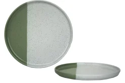 ASSIETTE PLATE GEO 27CM VERT GRES