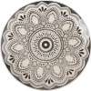 ASSIETTE PLATE GRES DECOREE FORME COUPE GAZELLE BLACK 26CM