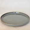 ASSIETTE PLATE GRIS PORCELAINE EMAIL REACTIF 24.5CM