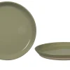 ASSIETTE PLATE NATURAL 25CM VERT TILLEUL GRES