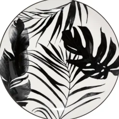 ASSIETTE PLATE PALME NOIR 26CM
