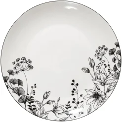 ASSIETTE PLATE WHITE FLORAL 27CM
