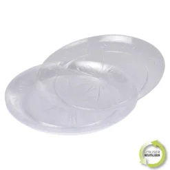 ASSIETTES PLASTIQUE TRANSPARENT D.25CM X6PCS