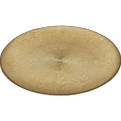 ASSIETTE VERRE DOREE D.27CM