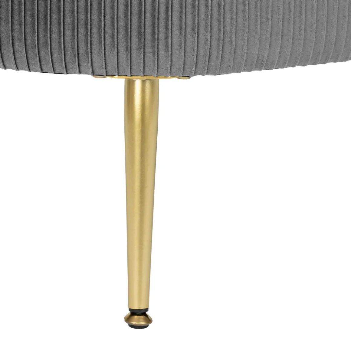 BANC COFFRE VELOURS SOLARO GRIS D.100X40CM