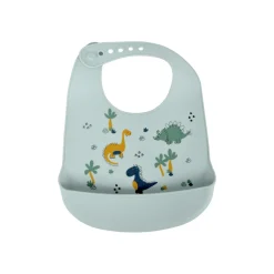 BAVOIR SILICONE RECUPERATEUR DINO WORLD CELADON 30X20.5CM